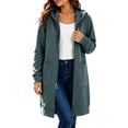 thumbnail image 1 of BOOMNY Womens Long Sleeve Fleece Hoodies Solid Pullover Long Hoodie for Women Trendy Zip Up Warm Fall Winter Hooded Sweatshirts With Pocket, 1 of 6