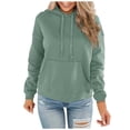 thumbnail image 1 of BOOMNY Womens Long Sleeve Fleece Hoodies Solid Y2K Pullover Hoodie for Women Trendy Casual Fall Winter Hooded Sweatshirts With Pocket, 1 of 4