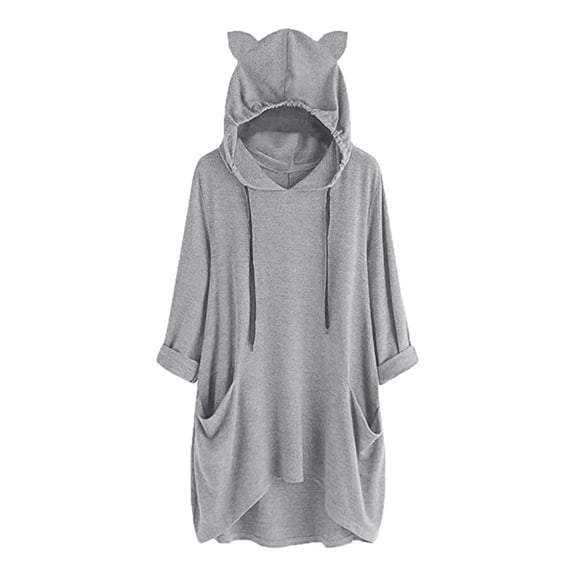 BOOMNY Womens Long Sleeve Hoodies Cute Cat Ears Pullover Long Hoodie for Women Trendy Casual Fall Winter Hooded Sweatshirts With Pocket