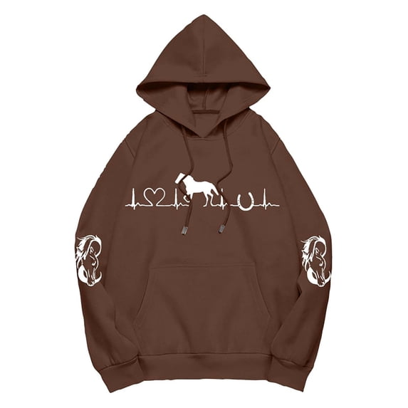 BOOMNY Womens Long Sleeve Hoodies Graphic Y2K Pullover Hoodie for Women Trendy Casual Fall Winter Hooded Sweatshirts With Pocket