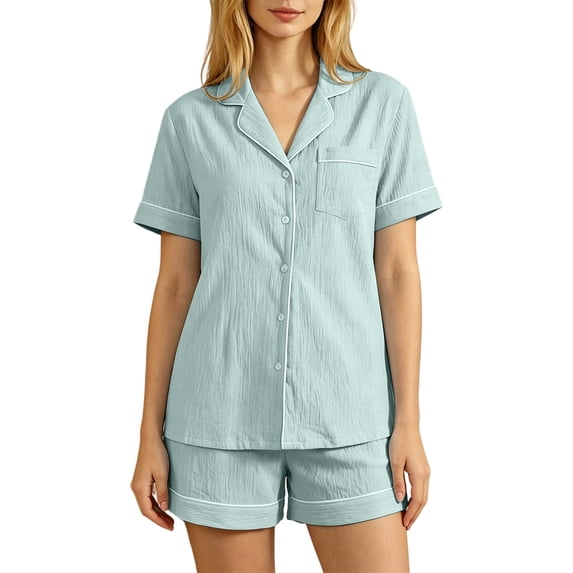 BOOMNY Womens Pajama Sets 2 Peice Pjs Set for Women Soft Long Sleeve Buttons Sleepwear Tops Pants Homewear Loungewear Sets