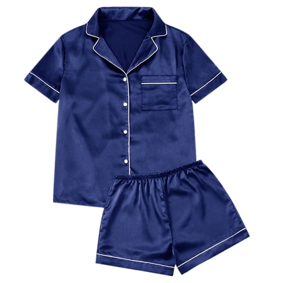 BOOMNY Womens Pajama Sets 2 Peice Pjs Set for Women Soft Short Sleeve Buttons Sleepwear Tops Shorts Homewear Loungewear Sets
