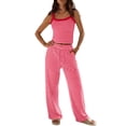 thumbnail image 1 of BOOMNY Womens Pajamas 2 Peice Set Striped Sleeveless Tops Pants Pjs Sets Cozy Fall Winter Loungewear Homewear, 1 of 6