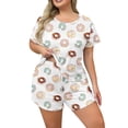 thumbnail image 1 of BOOMNY Womens Pajamas Set Short Sleeve Pjs Tops Shorts Plus Size Sleepwewar Pyjamas Graphic Soft Cozy Homewear Loungewear Sets, 1 of 3
