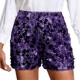 thumbnail image 1 of BOOMNY Womens Sequined Shorts Sparkly Stage Performance Shorts For Women Glitter Lightweight Low Rise Nightclub Bottoms, 1 of 6