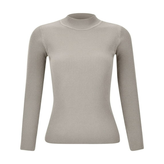 BOOMNY Womens Sweater Long Sleeve Basic Sweaters for Women Solid Color Turtleneck Slim Knit Pullover Trendy Tops 2025 Fall Winter Knitwear