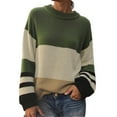 thumbnail image 1 of BOOMNY Womens Sweater Long Sleeve Sweaters for Women Patchwork Color Crewneck Knit Pullover Trendy Tops 2025 Fall Winter Knitwear, 1 of 5