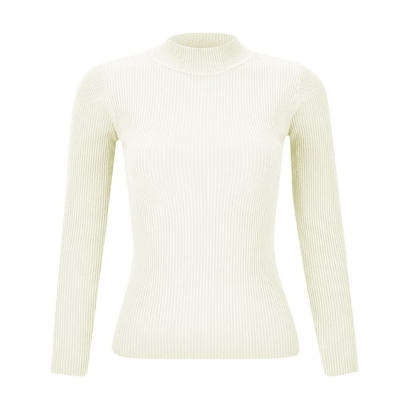 BOOMNY Womens Sweaters Long Sleeve Basic Sweaters for Women Solid Color Turtleneck Slim Knit Pullover Trendy Tops 2025 Fall Winter Knitwear