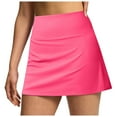 thumbnail image 1 of BOOMNY Womens Tennis Skirt Golf Skorts Stretchy Workout Skirs With Mesh Liner Solid Color Lightweight Breathable Cozy Summer Activewear, 1 of 9