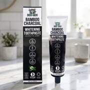 BOONBOO Bamboo Charcoal Toothpaste | 4oz / 120ml | Mint Flavor | Aluminum Tube with Bioplastic Cap | 100% Plastic-Free Recyclable | Charcoal Paste for Teeth Cleaning Whitening