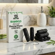 BOONBOO Dental Floss Refill, Bamboo Charcoal Woven Thread, 8 Heads