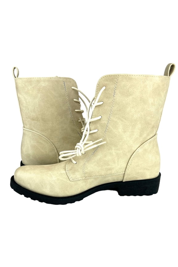 BOONEY Women's Booties Lace Up Combats Boots