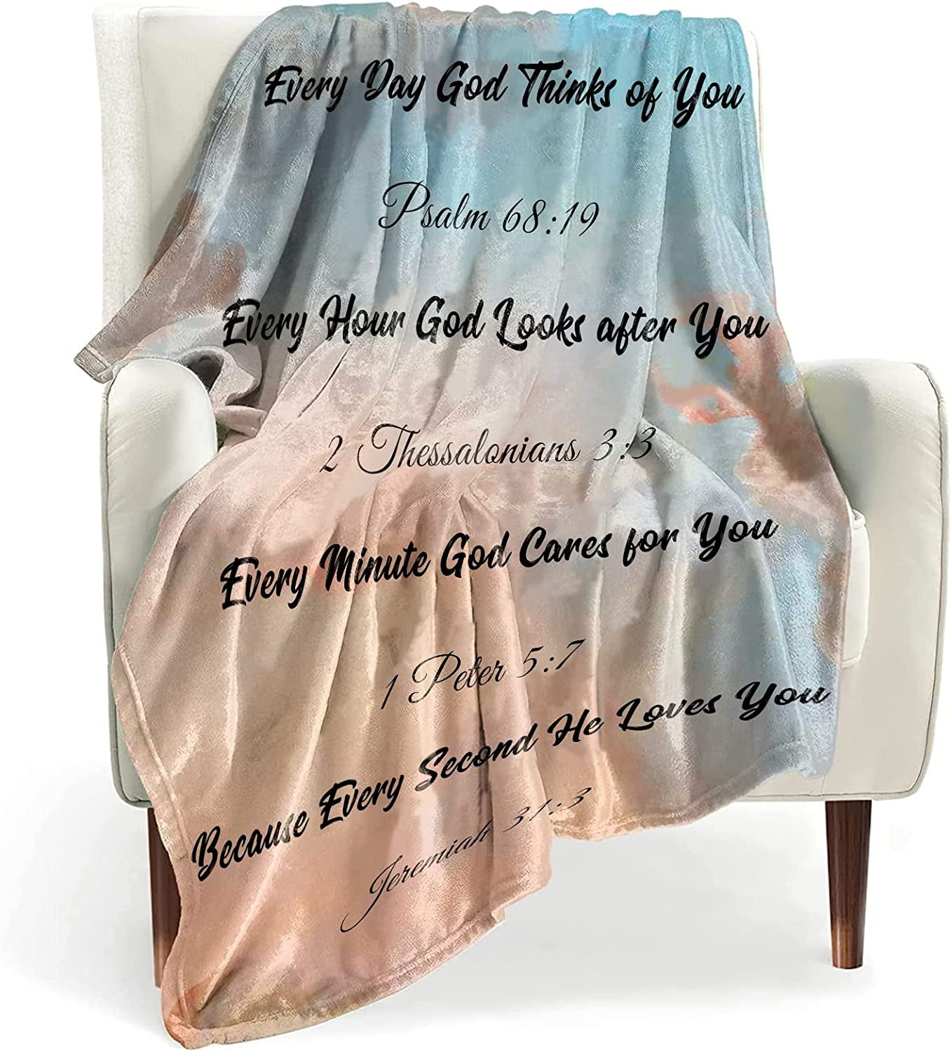 Hope Blue Inspirational Christian Throw Blanket 50x60 Inch