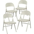 thumbnail image 1 of BOOSDEN 4 Pack Metal Folding Chairs, Heavy Duty Foldable Chair for Outdoor & Indoor & Dining & Party, Beige, 1 of 7