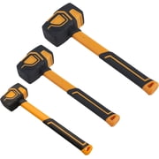 BOOSDEN Rubber Mallet Set, 3-Pack, 10oz/20oz/36oz, Solid Head Hammer with Ergonomic Grip and Hook