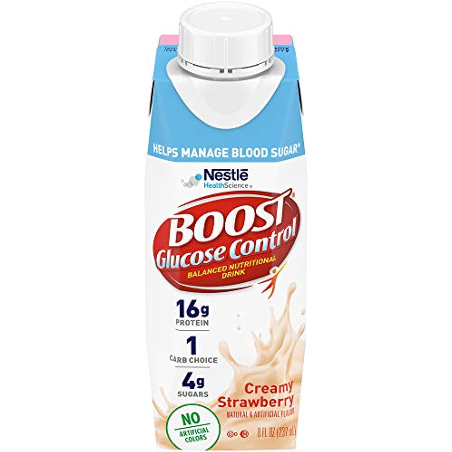BOOST Glucose Control, Creamy Strawberry, 8 fl. oz. Carton (Pack of 24)