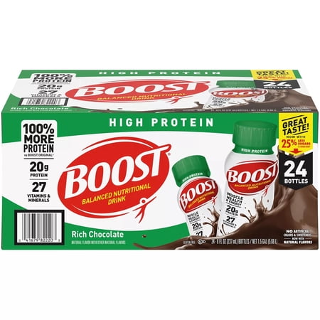 Boost High Protein, Balanced Nutritional Drink, Rich Chocolate, 24 Pk, 8 oz