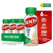 BOOST 20g High Protein Nutritional Drink Shakes, Creamy Strawberry, 8 fl oz, 6 Pack