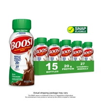 BOOST 20g High Protein Nutritional Drink Shakes, Rich Chocolate, 8 fl oz, 15 Pack