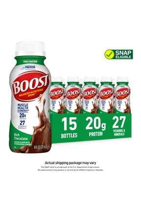 20g High Protein Nutritional Drink Shakes, Rich Chocolate, 8 fl oz, 15 Pack