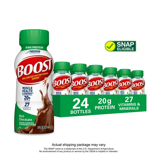 BOOST High Protein Nutritional Drink, Rich Chocolate, 20g Protein, 24