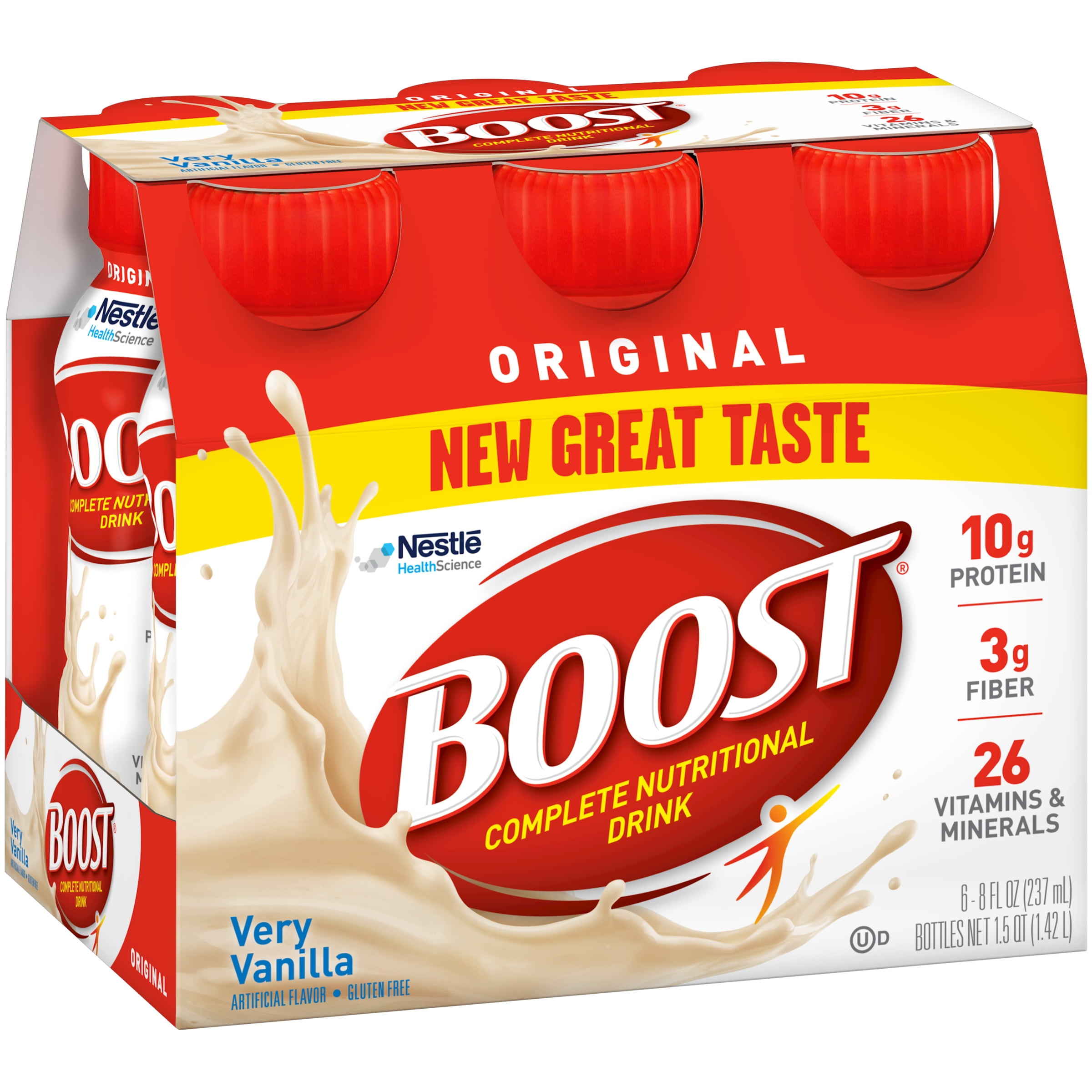BOOST Original Balanced Nutritional Drink Protein Shakes, Very Vanilla, 8 fl oz, 6 Pack