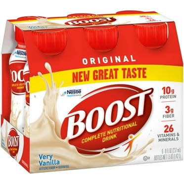 BOOST Original Balanced Nutritional Drink Protein Shakes, Very Vanilla, 8 fl oz, 6 Pack