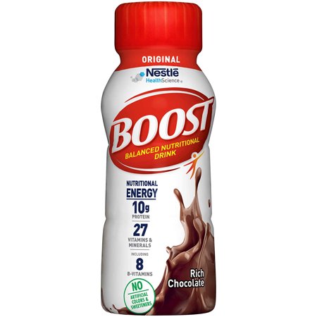 BOOST Original Complete Nutritional Drink, Rich Chocolate, 8 Ounce Bottle(Pack of 24)