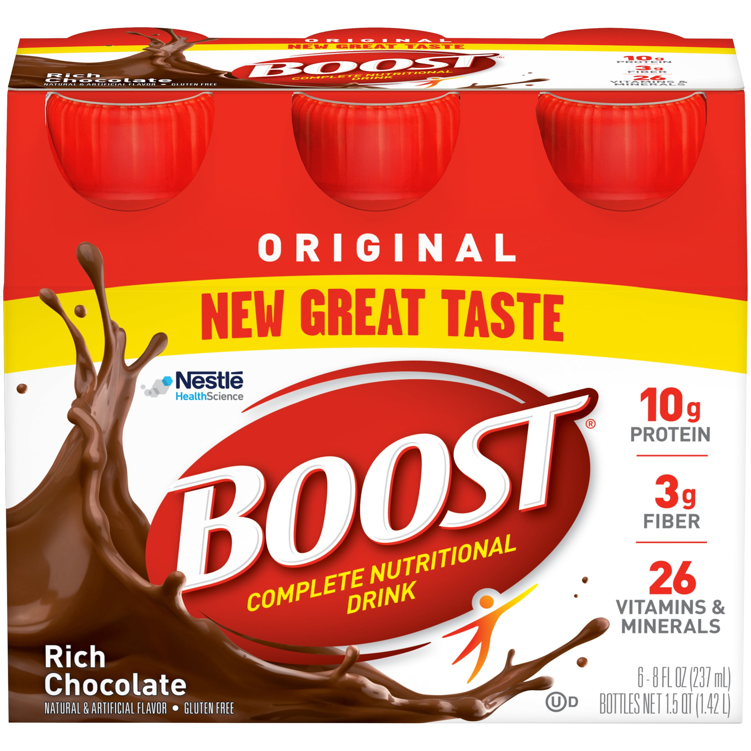 BOOST Original Balanced Nutritional Drink Protein Shakes, Rich Chocolate, 8 fl oz, 6 Pack