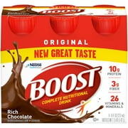 BOOST Original Balanced Nutritional Drink Protein Shakes, Rich Chocolate, 8 fl oz, 6 Pack