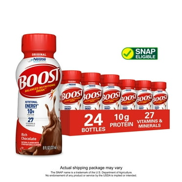 BOOST Original Balanced Nutritional Drink Protein Shakes, Rich Chocolate, 8 fl oz, 24 Pack