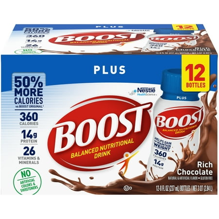 BOOST PLUS Rich Chocolate 12-8 fl. oz. Bottles | 3 Packs