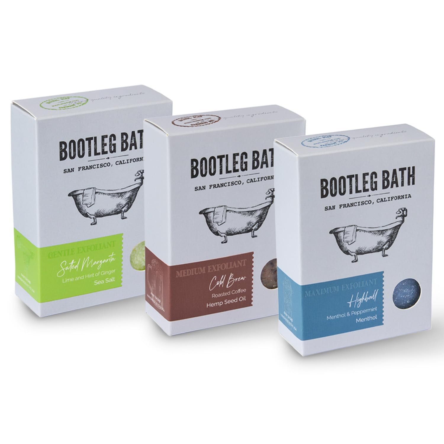 BOOTLEG BATH Natural Exfoliating Bar Soap- Variety Pack and ...