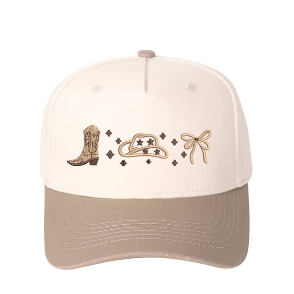 BOOTS HAT RIBBON Letter Embroidered Color Block Trucker Hat Unisex Adjustable Cotton Breathable Fashion Cap for Travel Daily Wear