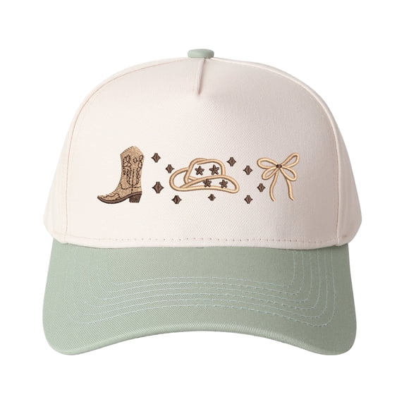 BOOTS HAT RIBBON Letter Embroidered Color Block Trucker Hat Unisex Adjustable Cotton Breathable Fashion Cap for Travel Daily Wear