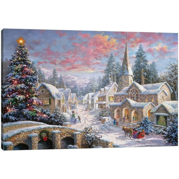 BOOWEATS Christmas 12” x 18” Framed Canvas Art Prints