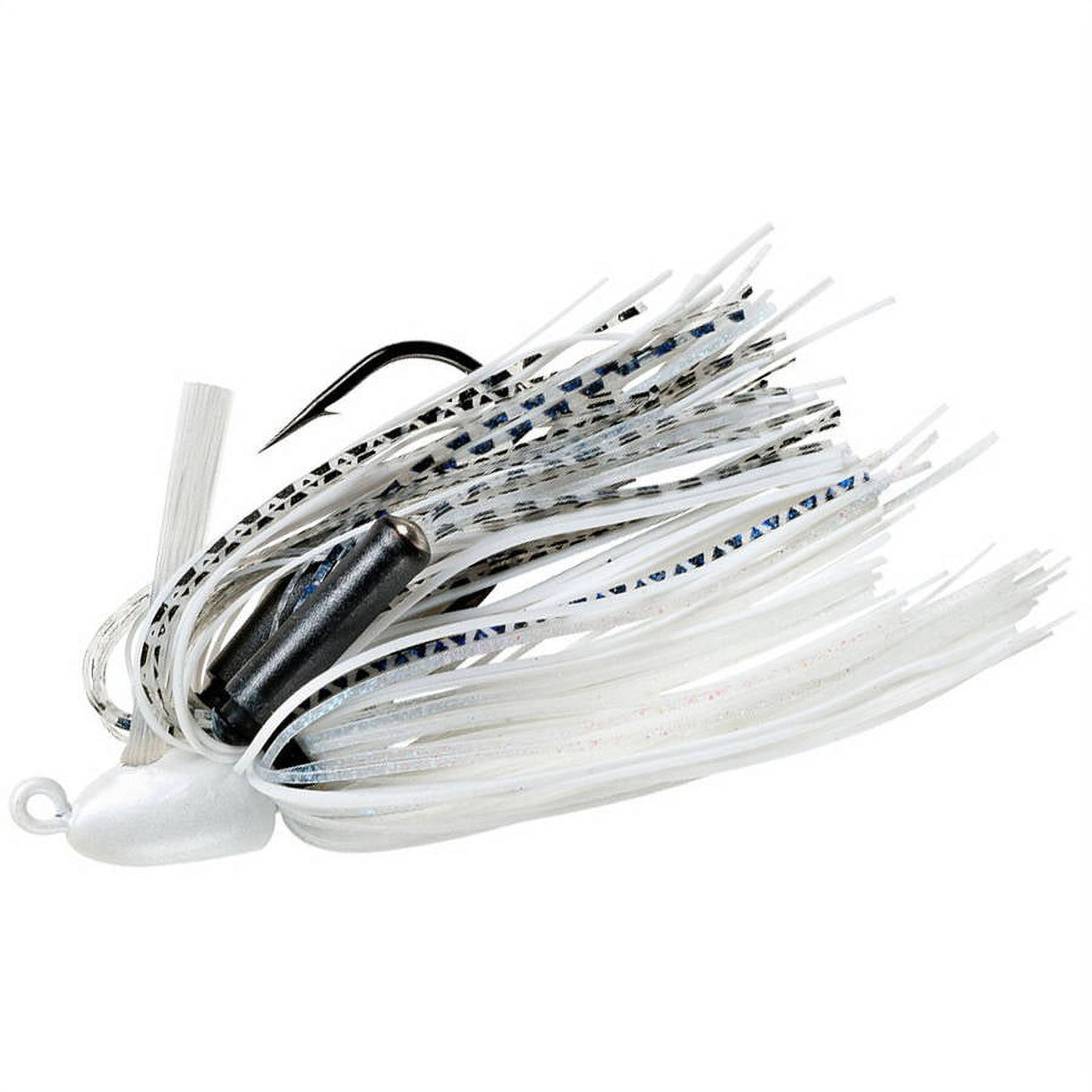 BOOYAH Boo Jig - Pearl White Shad - 1/4oz Weedless Rattles Bass Lure 