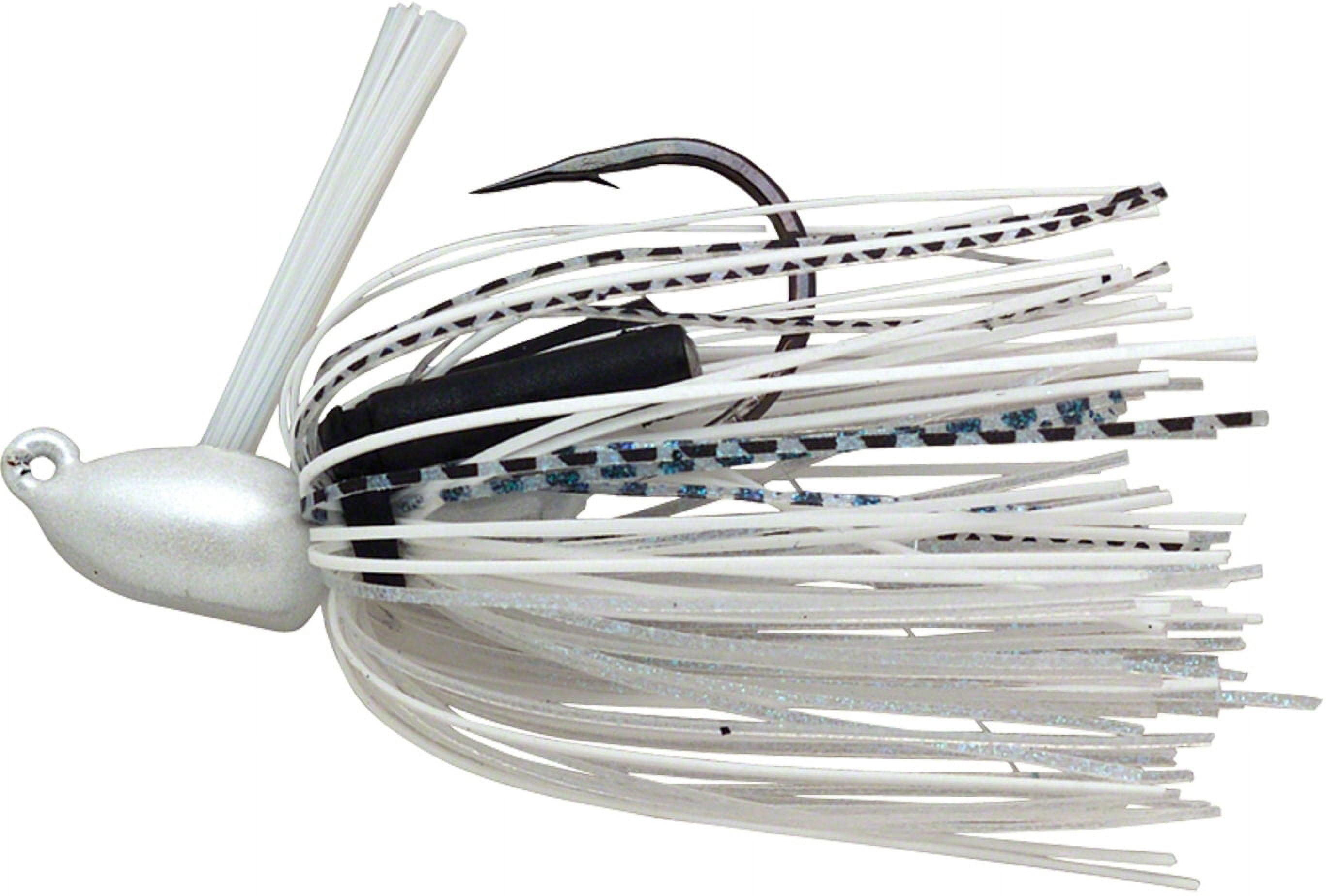 BOOYAH Boo Jig - Pearl White Shad - 3/8oz Weedless Rattles Bass Lure
