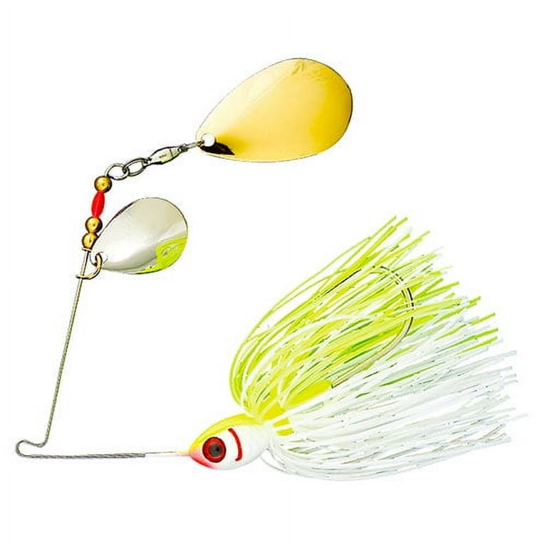 BOOYAH Colorado Indiana Blade Spinnerbait White Chartreuse 3/8 oz. 