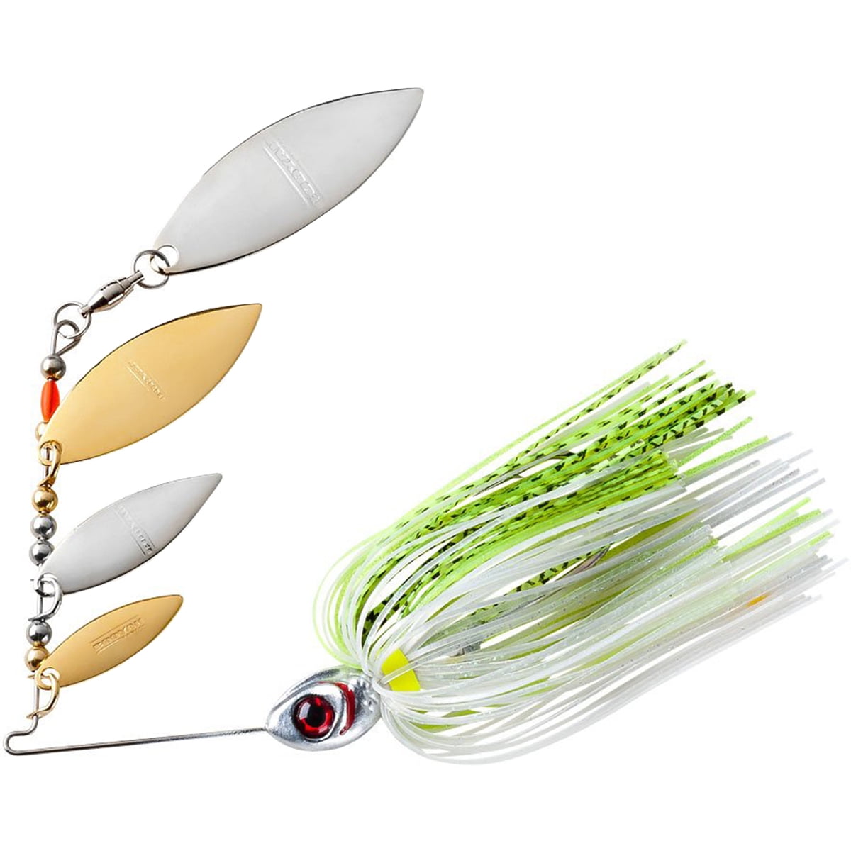 BOOYAH Super Shad Fishing Lure Spinnerbait Four Blade Chartreuse