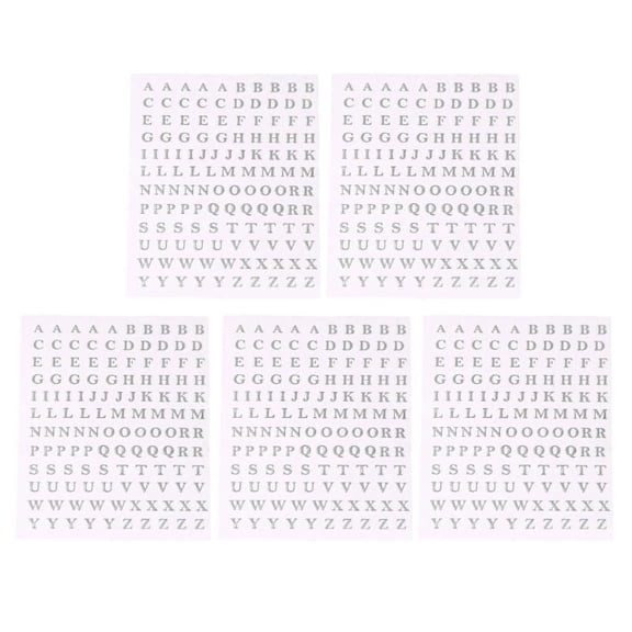 BOOYOU 5 Sheets Metal English Letters Stickers Epoxy Resin Mold Fillings Decorations
