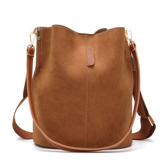 BOOYOU Ladies Messenger Bags Vintage Leather Bucket Shoulder Bag Elegant Women Handbags