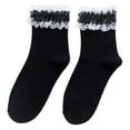 thumbnail image 1 of BOOYOU Women Lolita Boat Socks Autumn Winter Warm Middle Tube Socks Fashion Girl Sweet Socks Lace Ruffle Ankle Socks, 1 of 19