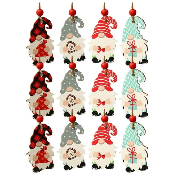 BOPORO 12pc Mini Christmas Ornaments Set For Mini Christmas Tree Decorations Small Tree Resin Miniature Ornaments For Christmas Craft Supplies Tiny Santa Snowman Ornaments