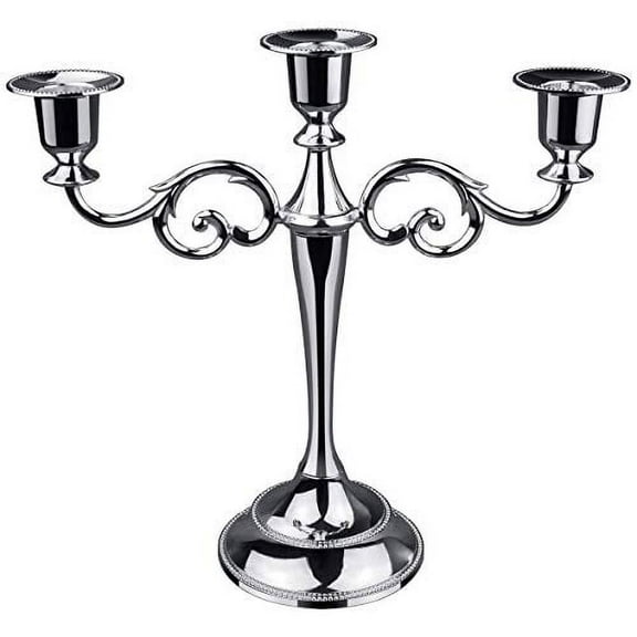 BOPORO 3 Pcs Glass Candle Holders for Pillar & Taper Candle Elegant Crystal Candlesticks Home Décor
