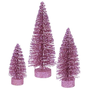 BOPORO 5"/7"/9" Silver Glitter Oval Artificial Christmas Tree, Unlit