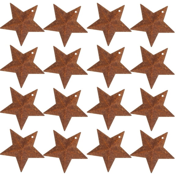 BOPORO 50 Pcs Outdoor Christmas Tree Rusty Stars Accessory Christmas Tinner Metal Star Charms Retro Star Metal Stars for Crafts