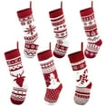 thumbnail image 1 of BOPORO 6 Pcs 18" Knit Christmas Stockings, Large Rustic Yarn Xmas Stockings for Family Holiday Decorations, 1 of 6