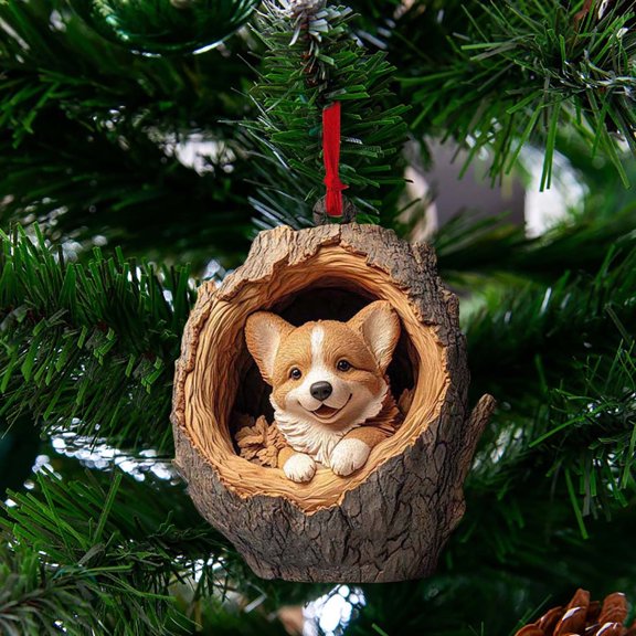 BOPORO Animal Christmas Ornaments Forest Christmas Tree Decorations Woodland Christmas Ornaments Forest Animal Ornaments Cute Cute Panda Christmas Tree Animal Pattern 2D Acrylic Ornament