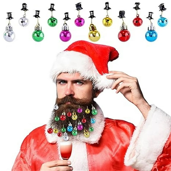 BOPORO Beard Ornaments The 12pc Colorful Christmas Facial Hair Baubles Christmas Decor For Men In The Holiday Spirit, Outdoor Christmas Decorations Easy Attach Mini Mustache